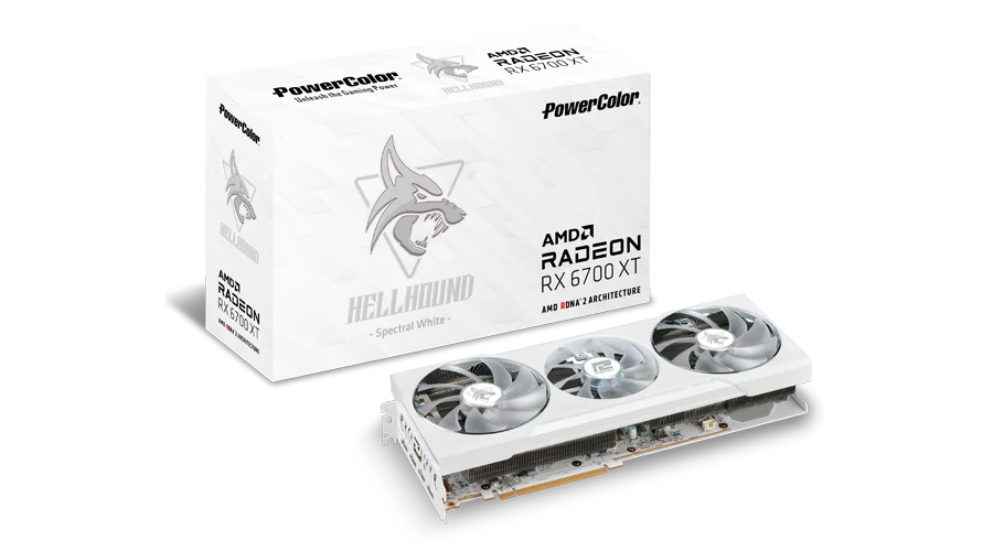 PowerColor Hellhound Spectral White AMD Radeon RX 6700 XT 12GB GDDR6
